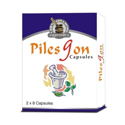 Natural Hemorrhoid Relief   48 Pilesgon Capsules for Bleeding Piles Treatment