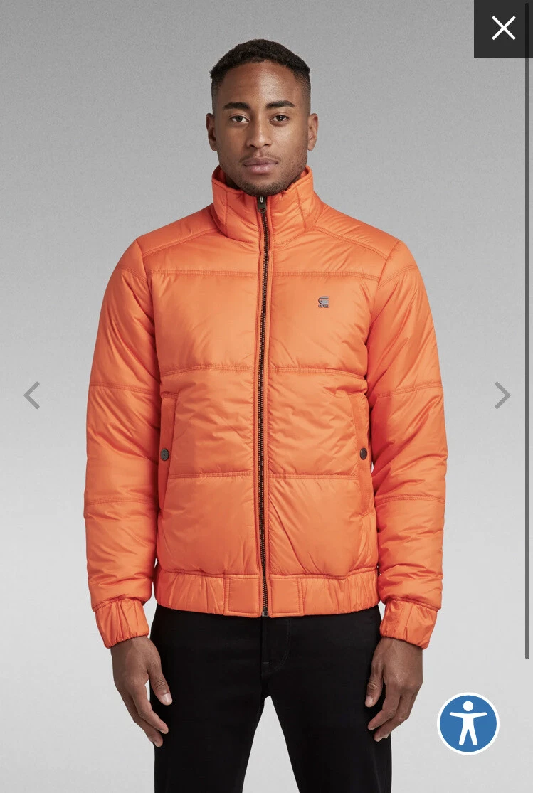 G Star Raw Men s Meefic Quilted Jacket Orange 180 XL New