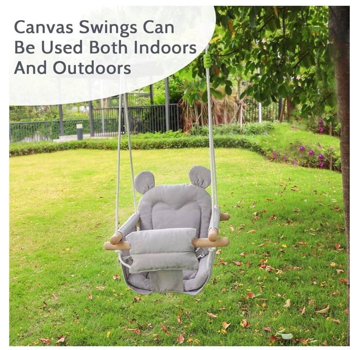 Canvas Baby Swing With Belt