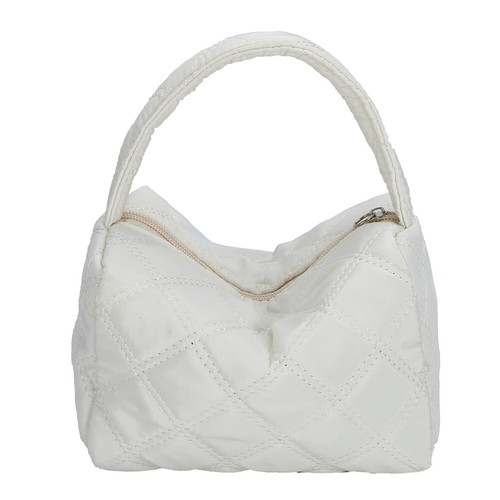 Rhombic Lattice Women Handbags Fashion Coin Purse Quilted Soft for Work (White) - Picture 6 of 11