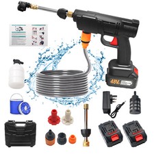 Portable Cordless Car High Pressure Washer Jet Water Wash Cleaner Gun +2 Battery