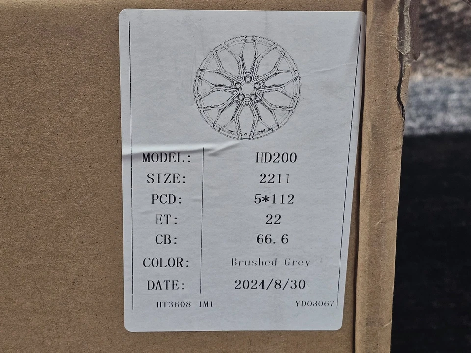 (CANTIDAD 1) Llanta West Forged HD200 gris cepillado 22x11 5x112 22 mm Foto 2 de 4