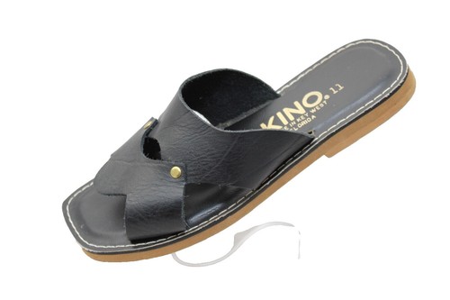 Kino Brown Leather Slide Sandals Made in Key West Women display picture 1