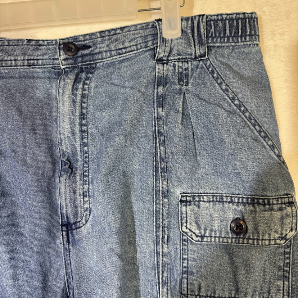 Pantalones Cortos Carga Hombre Saddlebred Azul Denim Talla 36 – 100% Algodón Cintura Elástica Foto 4 de 4