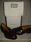 100% AUTH NEW MEN GUCCI QUEERCORE BROWN LEATHER TASSEL DRIVERS/LOAFERS UK 8/US 9 — photo 4