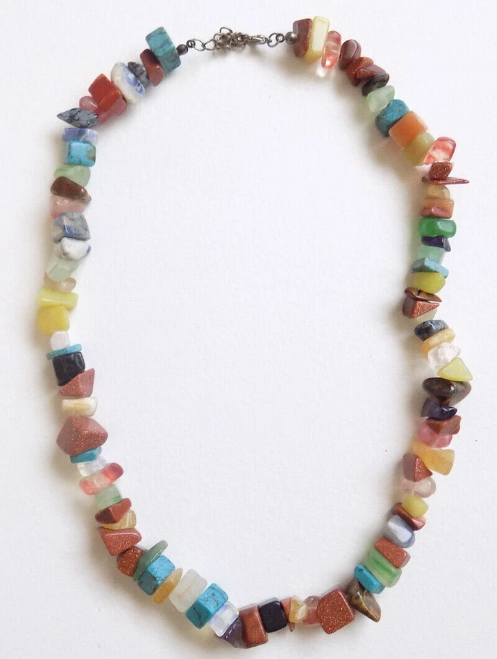 Collar Hecho de Piedra Semipreciosa Pulida Multi Piedra Semipreciosa Collar Foto 2 de 3