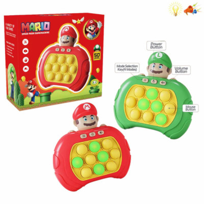 Mario Luigi Pop Push it Game Controller Sensory Fidget Toy Whack Mole Gift Kids