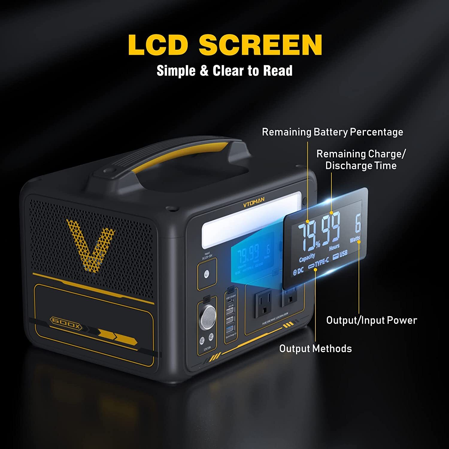 VTOMAN Jump 1800 Portable Power Station 1800W  Peak 3600W , 1548Wh Expandable Lifepo4 Battery Generator With 12 Outputs For Power Outages Outdoor Camping Upgraded To 400w Input