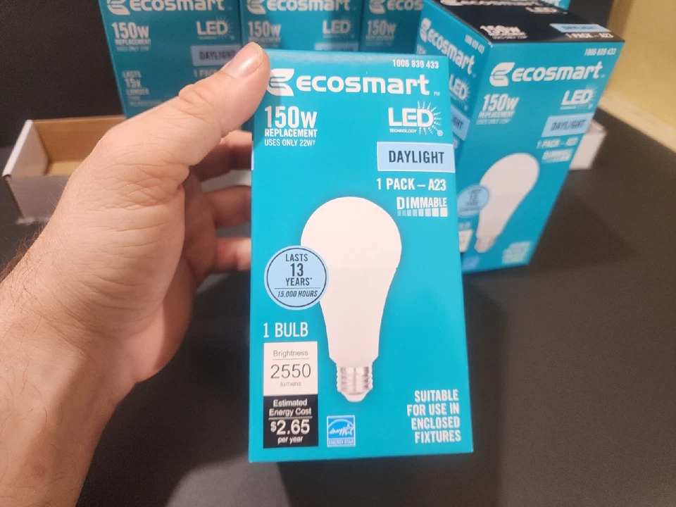 6 x Ecosmart 150w A23 LED Replacement Daylight Dimmable 2550 Lumens 1006 839 433 - Image 2 of 4