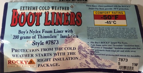 Rocky Boys Nylex Foam Boot Liners Thinsulate Insulation Winter Style 7873 NEW - Picture 2 of 8