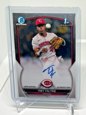 2023 Bowman Chrome Trey Faltine 1st RC On Card AUTO #CPA-TF Reds