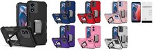 For Motorola Moto G Play 2024 XT2413V OPTIMUM Stand Case Cover Tempered Glass
