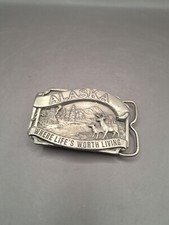 1983 Siskiyou Alaska State Antique Belt Buckle Metal Wild Outdoor Mountains Wild
