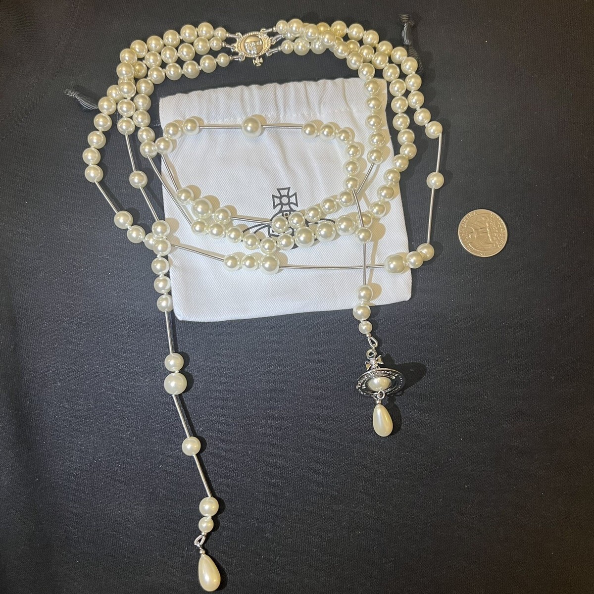 Vivienne Westwood Nana Broken Pearl Silver Tone Chocker