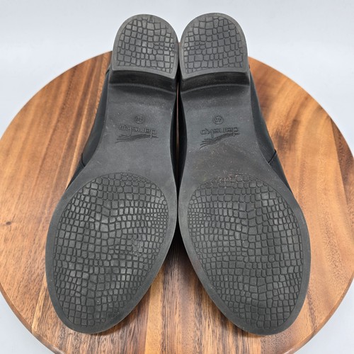 Zapatos Dansko Para Mujer 9.5 40 Cuero Negro Carrie Tacón Bloque Sin Cordones Zuecos Mula - Imagen 6 de 8