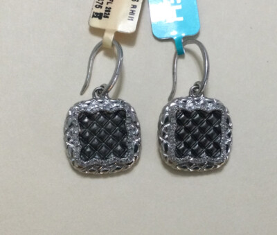 Effy BH Silber Ohrring Diamant 0,26 ct s Kissenform W. weiß & schwarz Rhodium Neu mit Etikett
