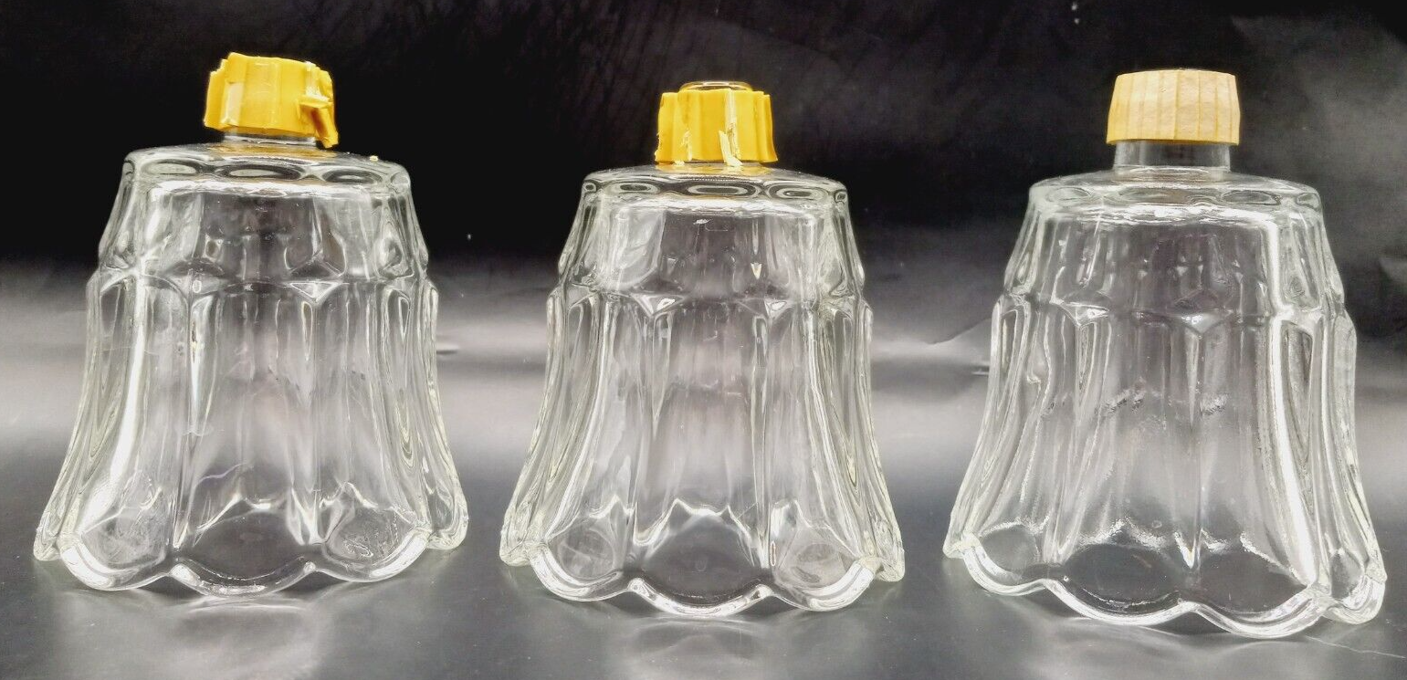 Set of 3 HOMCO STARLITE Pegged Votive Cups Clear Glass Candle Holder eBay