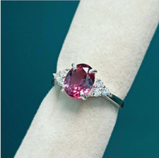 Natural Alexandrite Ring Engagement Ring Oval 925 Sterling Silver Ring