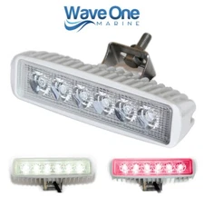 Wave One Marine | Dual Color | White & Red LED Boat Spreader Flood Deck Light 