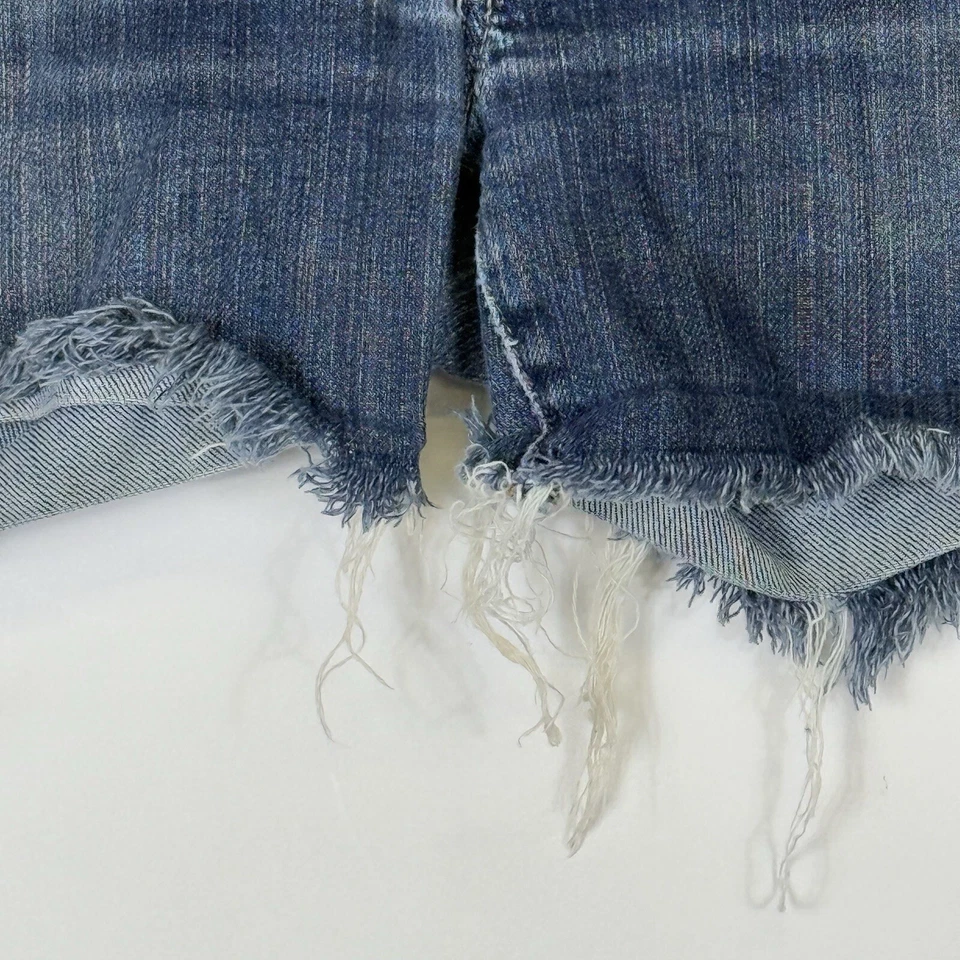 Женские джинсовые шорты Seven For All Mankind 7FAMK с необработанными краями сделай сам с заниженной талией 28 - Изображение 4 из 4