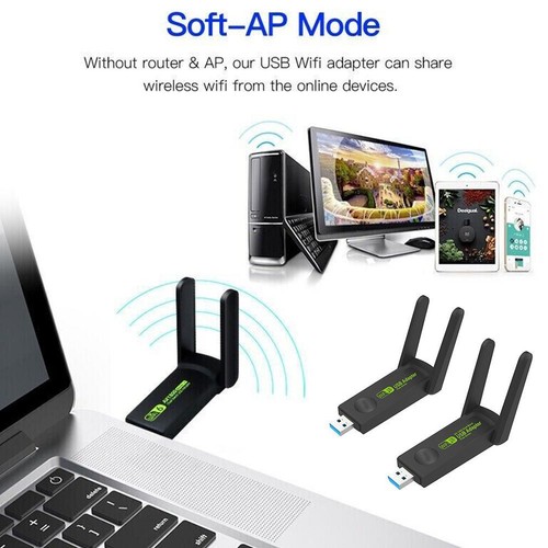 USB 3.0 WIFI Adapter 1300mbps Wireless Dongle Dual Band 2.4G/5G Dual Antenna US - Picture 1 of 15