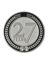 PinMart's 27 Years of Service Award Employee Recognition Gift Lapel Pin - Black