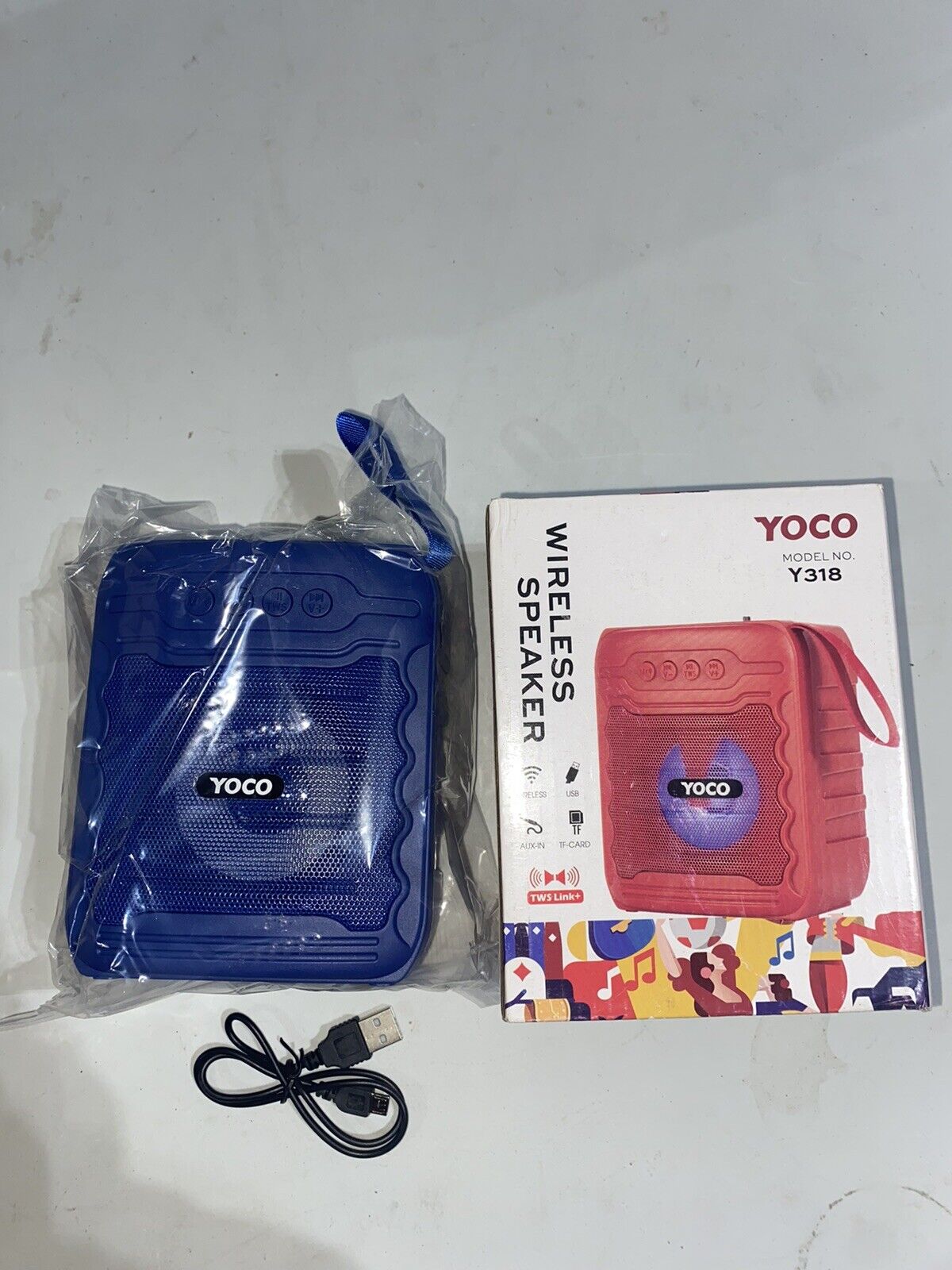 (1) Yoco Wireless Speaker  Model Y318 Blue