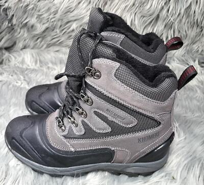 Khombu Men's Ranger Snow Boot Waterproof Hiking Boots Grey