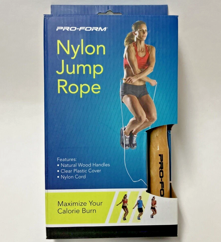 Pro-Form прыжок веревки нейлона шнур деревянные ручки кардио прочный Max калорий сжигать новый в коробке - Изображение 4 из 4