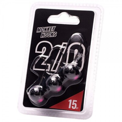 Monkey Lures - MNKY Hook 2/0 - black-pink - 3 Stück - alle Gewichte - 