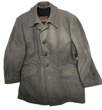 Vintage 60s McGregor Men's Fleece Lined Wool Coat 42 Slate Gray See Description