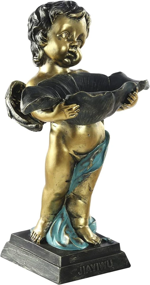 JIAYIWU Ángel Decoración Exterior Estatua, Comedero para Pájaros y Baño para Pájaros Foto 3 de 4