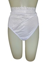 Vintage Nylon Panty JMS Gusset Sheer Sissy Panties Size 12 Shiny Glossy White