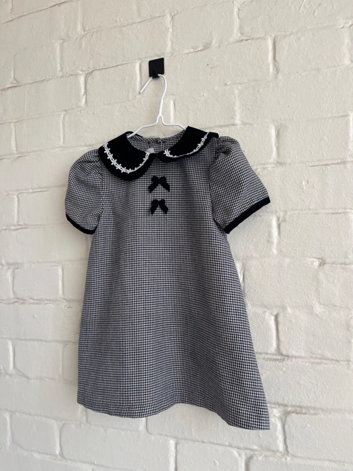 Bonnie Baby Herringbone dress autumn winter christmas monochrome dress 18-24 m - Image 3 of 4