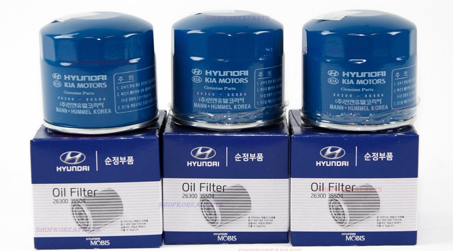 ENGINE OIL FILTER 3PCS! GENUINE! OEM! GASOLINE HYUNDAI KIA 1986-2020 2630035505