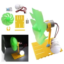 DIY 12CM Mini Wind-Turbine Motor Blades Bulb Power Energy Alternative Generator