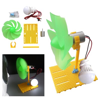DIY 12CM Mini Wind-Turbine Motor Blades Bulb Power Energy Alternative Generator