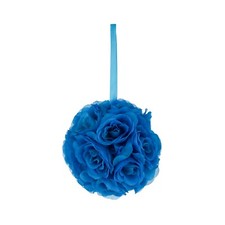 Mega Crafts - 8" Artificial Flower Pomander Kissing Ball - Turquoise, 1PC