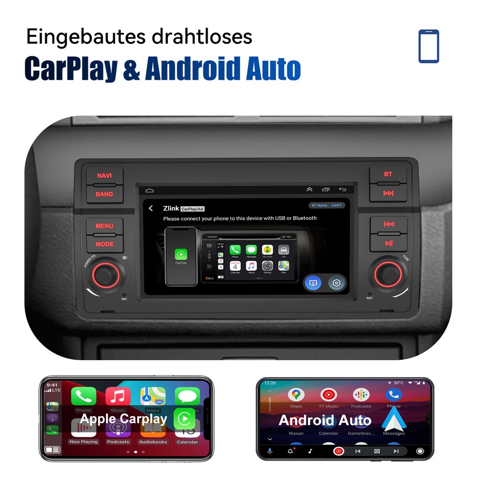 Dab Autoradio GONFEN 8-Kern Android 11 Autoradio Für BMW 3er E46 M3 Rover 75 MG W164 Radio
