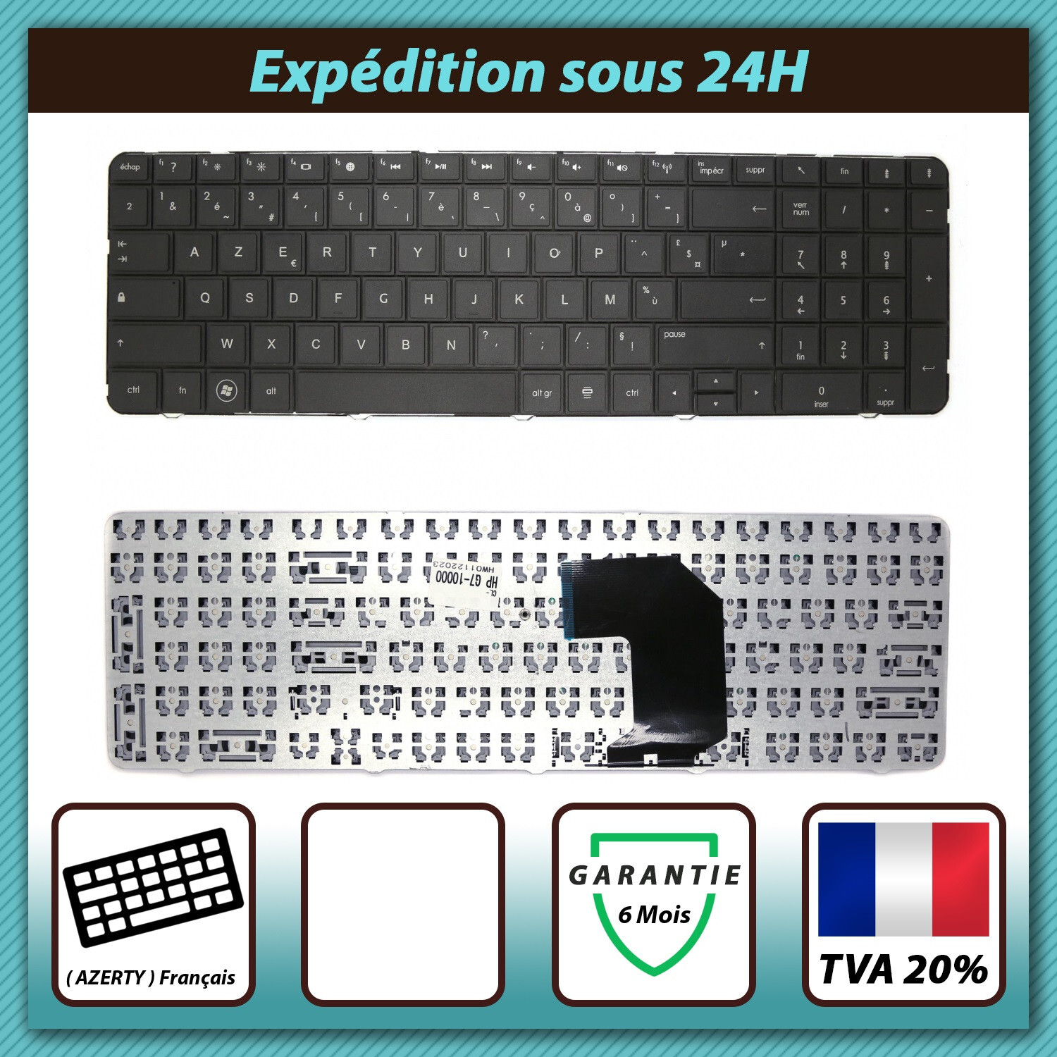 Clavier HP Pavilion G7 cassé ? Remplacez-le par ce grand clavier AZERTY noir