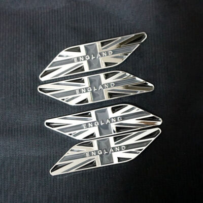 2 Pairs of ENGLAND Flag Black Metal Emblem Badge Decal Sticker UK Coupe Car Type