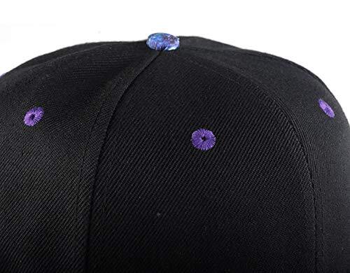 Unisex Black Purple Snapback Hat Hip Hop Style Colorful Adjustable Baseball Cap Psychedelic Trippy Liquid Baseball Cap Trucker Hip Hop Rave  main image 3