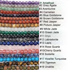 Natural Genuine Large Hole Loose Round Gemstone Stone Beads Big Hole Gem for DIY