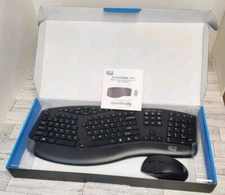 Adesso Tru-Form Media Wireless Ergonomic Keyboard and Optical Mouse Combo Black
