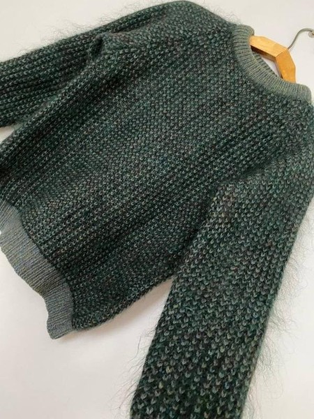 Damen American Vintage Pullover Grün Wolle 38