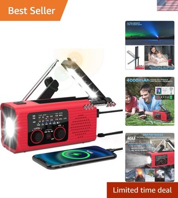 Versatile Solar & Hand Crank Emergency Radio with Reading Lamp & USB Power
