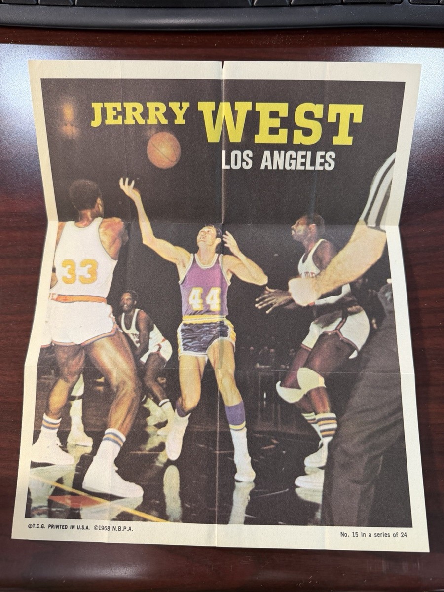 1970-71 Topps Basketball Poster #15: JERRY WEST Los Angeles Lakers