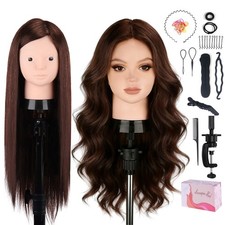 Beauty Star 80 Human Hair Mannequin Head for Styling, Cosmetology Practice
