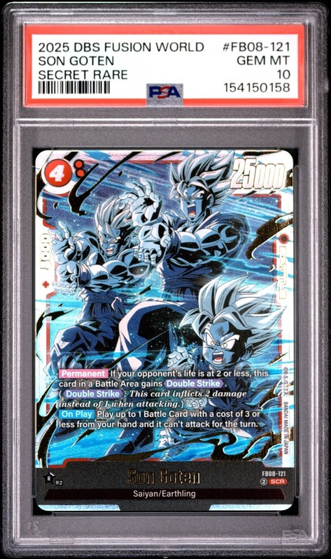2025 Dragon Ball Saiyan's Pride Son Goten Secret Rare #FB08-121 PSA 10