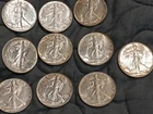 (10) DIFFERENT DATED WALKING LIBERTY HALF DOLLARS   ALL BU COINS  UNSLABBED